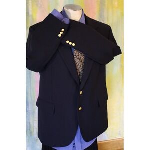 41 Black Hopsack BLAZER GOLD‎ BUTTONS & SILK TIE men Club Old Money Luxury  41R